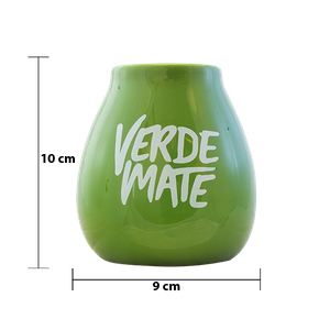 (II. kategoria) Tykwa Ceramiczna zielona z logo Verde Mate - 350ml