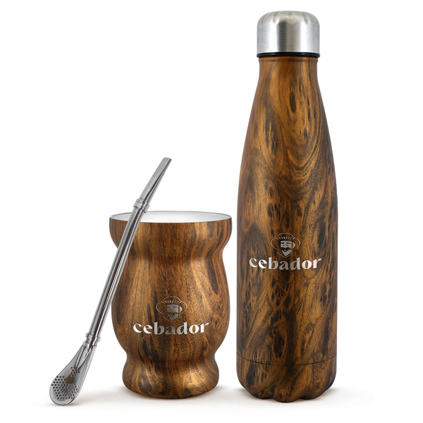 Zestaw akcesoriów do yerba mate: Matero + Butelka Termiczna + Bombilla
