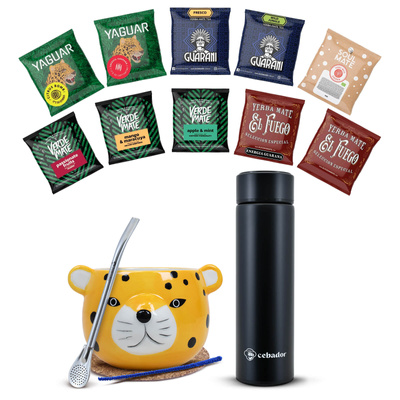Zestaw Yerba Mate startowy Yaguar 10x50g Termos