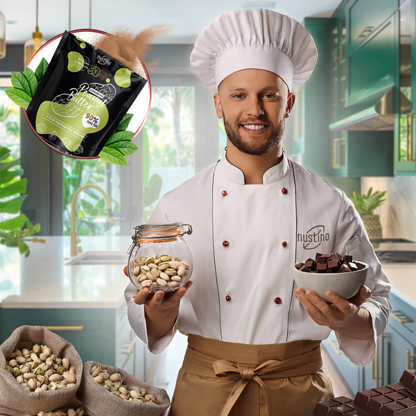 Nustino – Masło Orzechowe w Proszku – Pistacja & Czekolada (bez dodatku cukru) 400 g