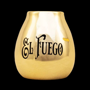(II. kategoria) Tykwa Ceramiczna z logo El Fuego (złota) 350 ml