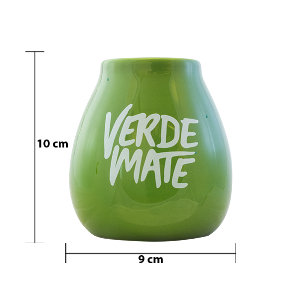 (II. kategoria) Tykwa Ceramiczna zielona z logo Verde Mate - 350ml