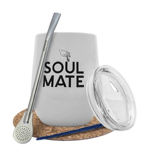 Zestaw akcesoriów do yerba mate: matero termiczne TermoLid + bombilla