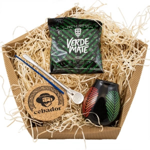 Zestaw prezentowy Yerba Mate: Verde Mate Frutos Tropicales 50g + tykwa + bombilla