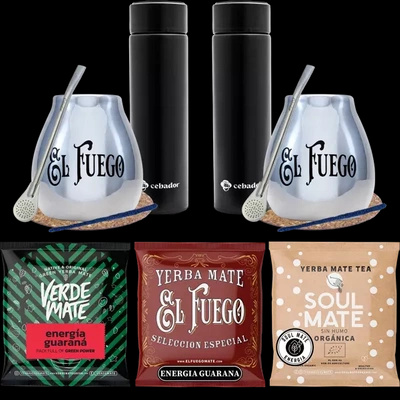 Zestaw yerba Mate dla pary tykwy PREMIUM Termos