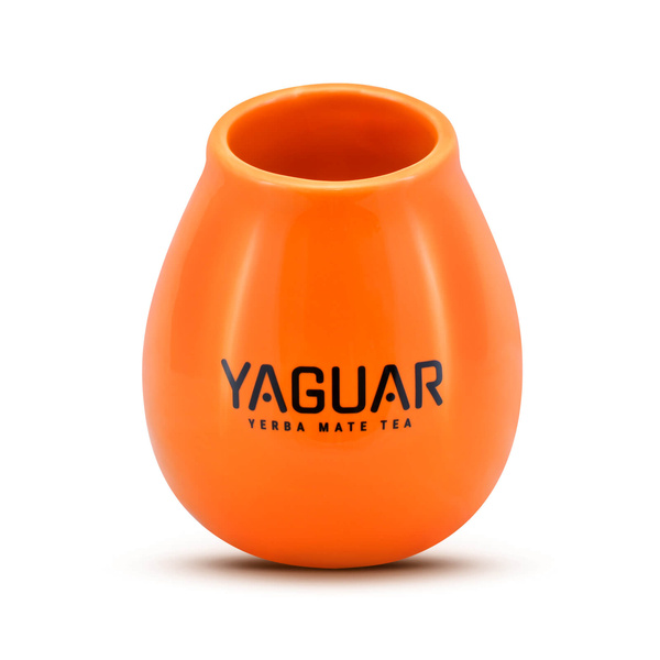 Tykwa Ceramiczna pomarańczowa z logo Yaguar - 350 ml
