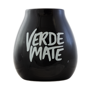 (II. kategoria) Tykwa Ceramiczna czarna z logo Verde Mate