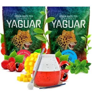 Zestaw Yerba Mate Yaguar 2x500g + Matero + Bombilla
