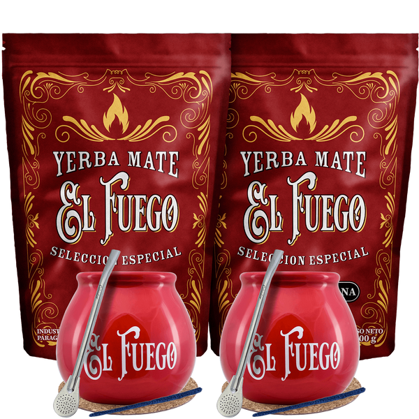 Zestaw Yerba Mate El Fuego dla dwojga Bombilla MOC