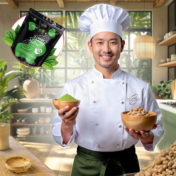 Nustino – Masło Orzechowe w Proszku – Matcha (bez dodatku cukru) 400 g