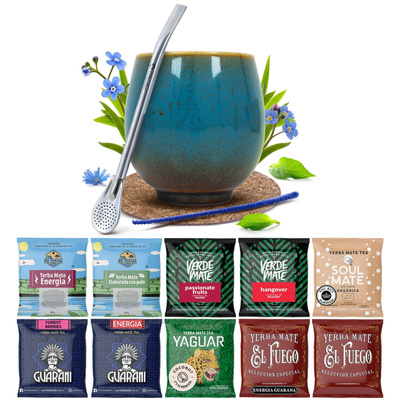 Zestaw próbek Yerba Mate 10x50g 500g + akcesoria