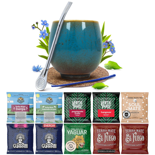 Zestaw próbek Yerba Mate 10x50g 500g + akcesoria