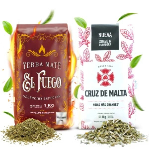 Zestaw Yerba Mate Elaborada: El Fuego 1kg + Cruz de Malta 1kg